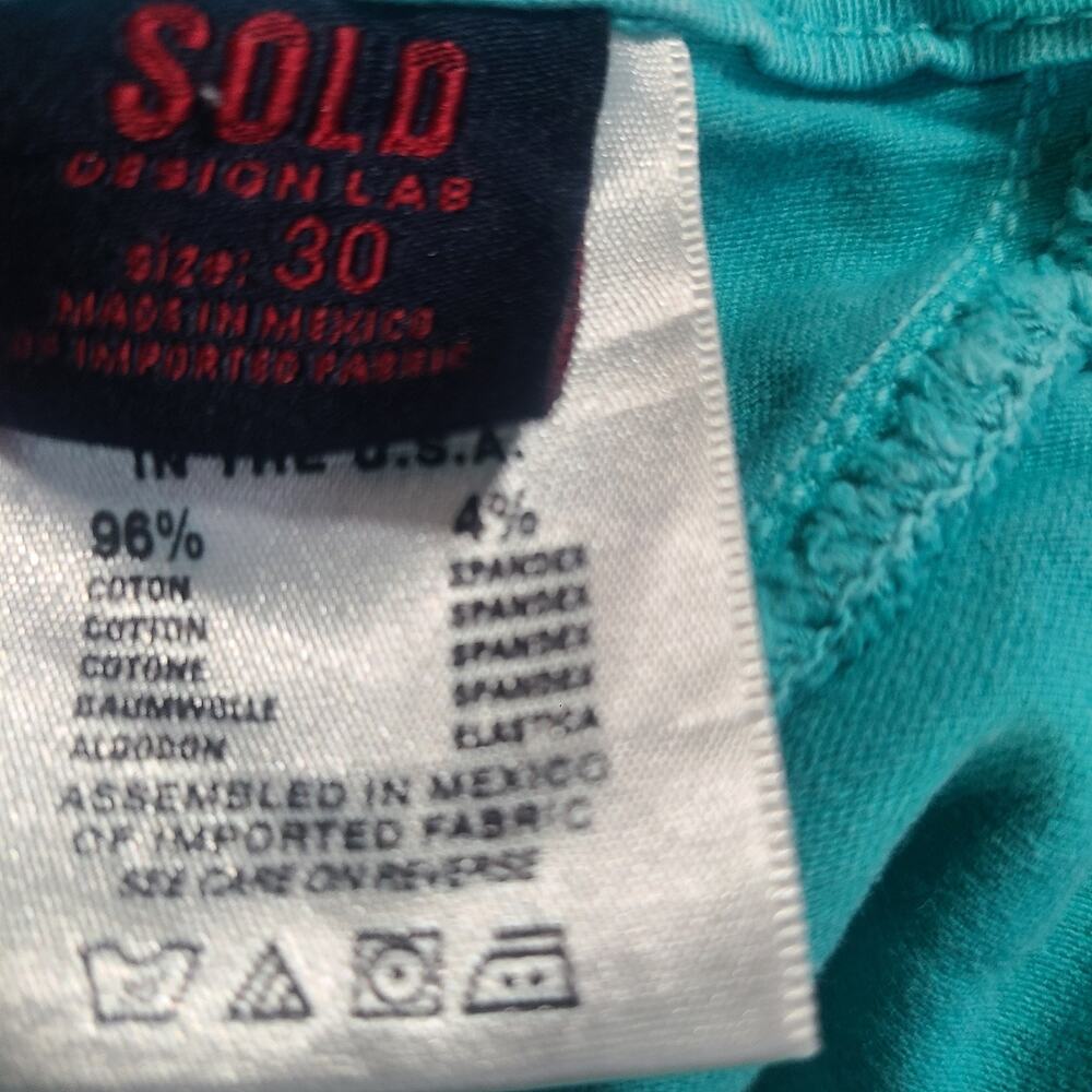 Sold Design Spring Street Skinny Pants Sz M Women’s Turquoise Mid Rise Stretch - Picture 5 of 8